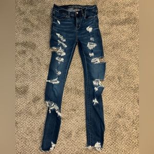 American eagle ripped skinny jeans Size 4 Long